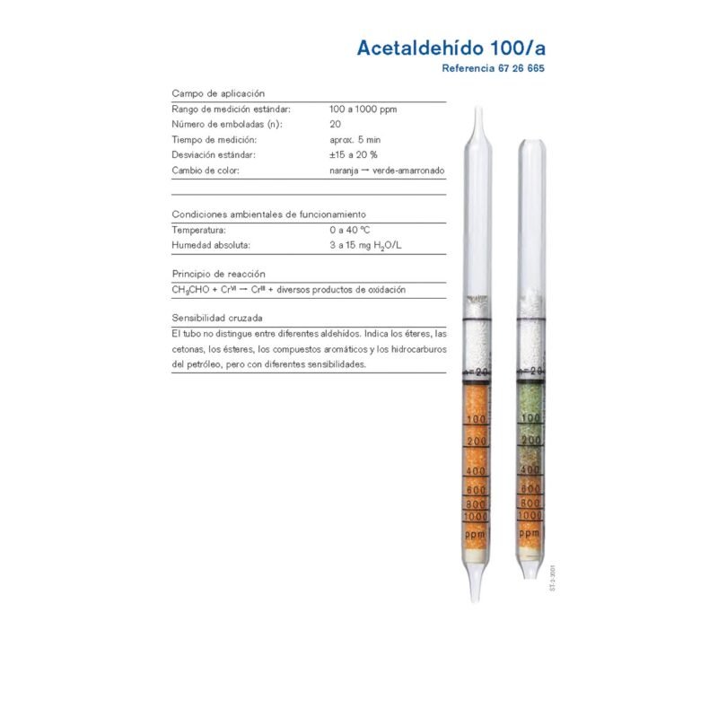 Inicio 5 Tubo Drager Acetaldehído 100/a - 6726665