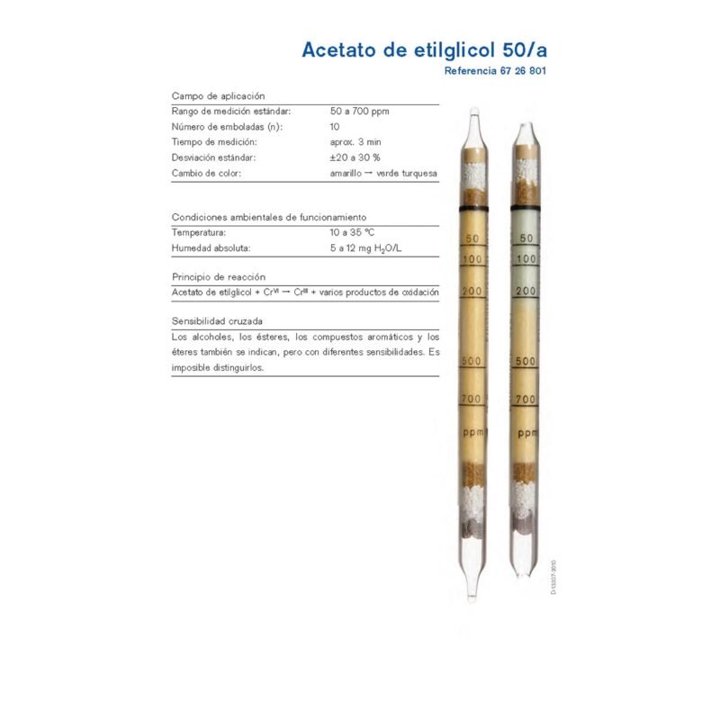 Inicio 6 Tubo Colorimétrico Dräger para Acetato de etilglicol 50/a - 6726801