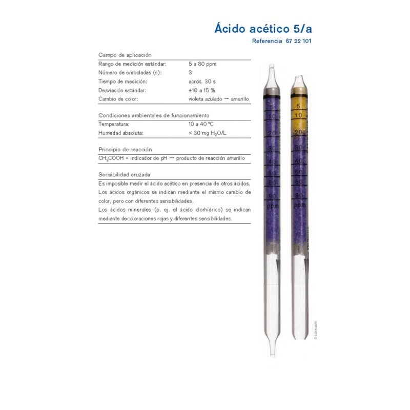 Inicio 10 Tubo Colorimétrico Dräger para Ácido acético 5/a - 6722101
