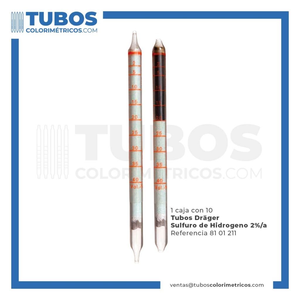 Inicio 20 Tubo Dräger Ácido Sulfhídrico 2%/a 8101211