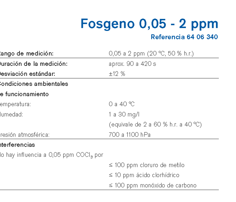 Chip Dräger Fosgeno 0,05 - 2 ppm 6406340