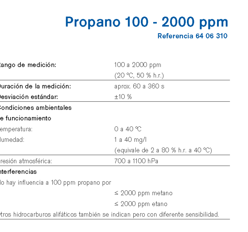 Chip Dräger Propano 100 - 2000 ppm 6406310