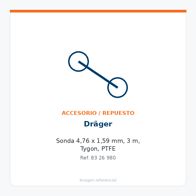 Dräger Sonda 4,76 x 1,59 mm, 3 m, Tygon, PTFE - 8326980
