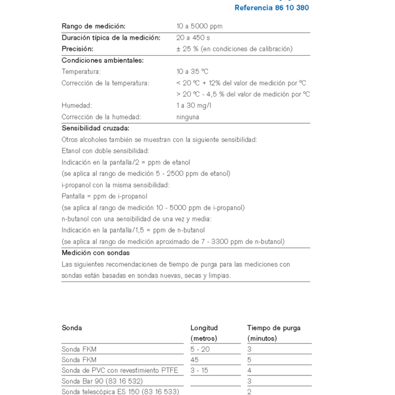 MicroTube Dräger Alcohol 10 – 5000 ppm 8610380