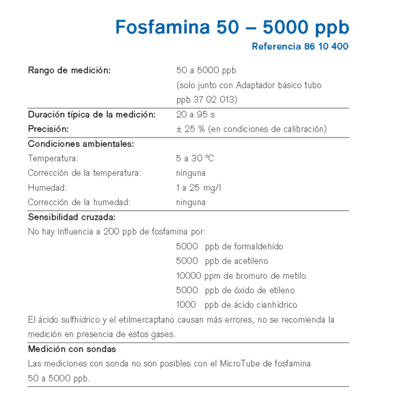 MicroTube Dräger Fosfamina 50 – 5000 ppb 8610400