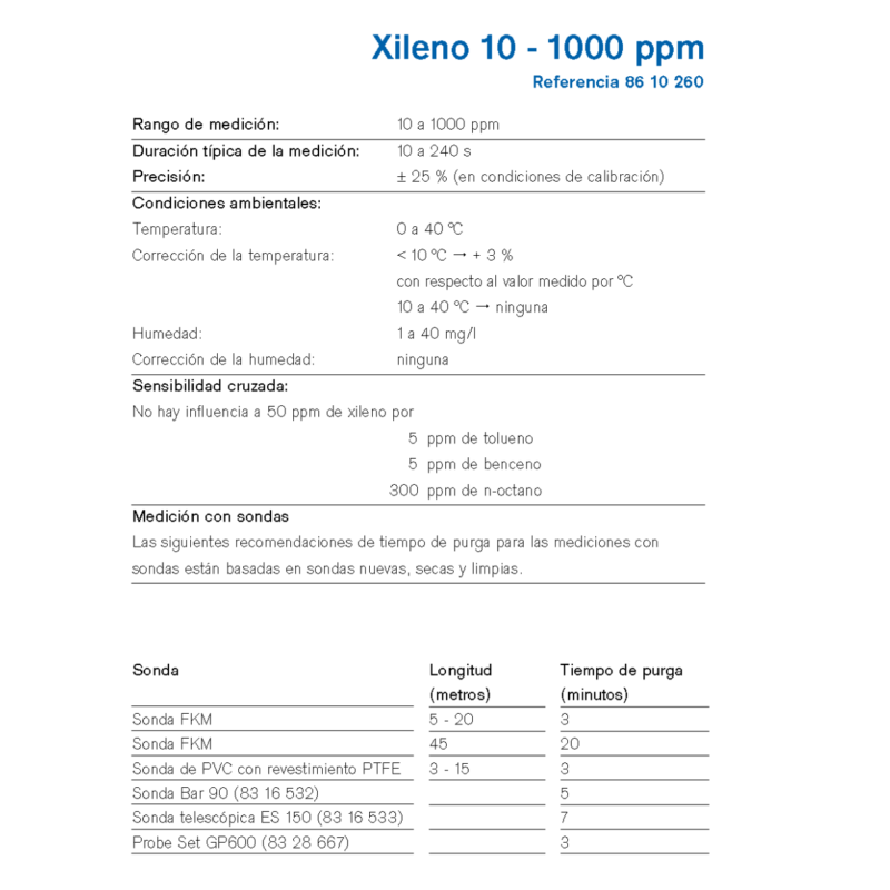 MicroTube Dräger Xileno 10 - 1000 ppm 8610260