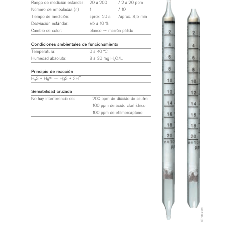 Tubo Dräger Ácido Sulfhídrico 2/a 6728821