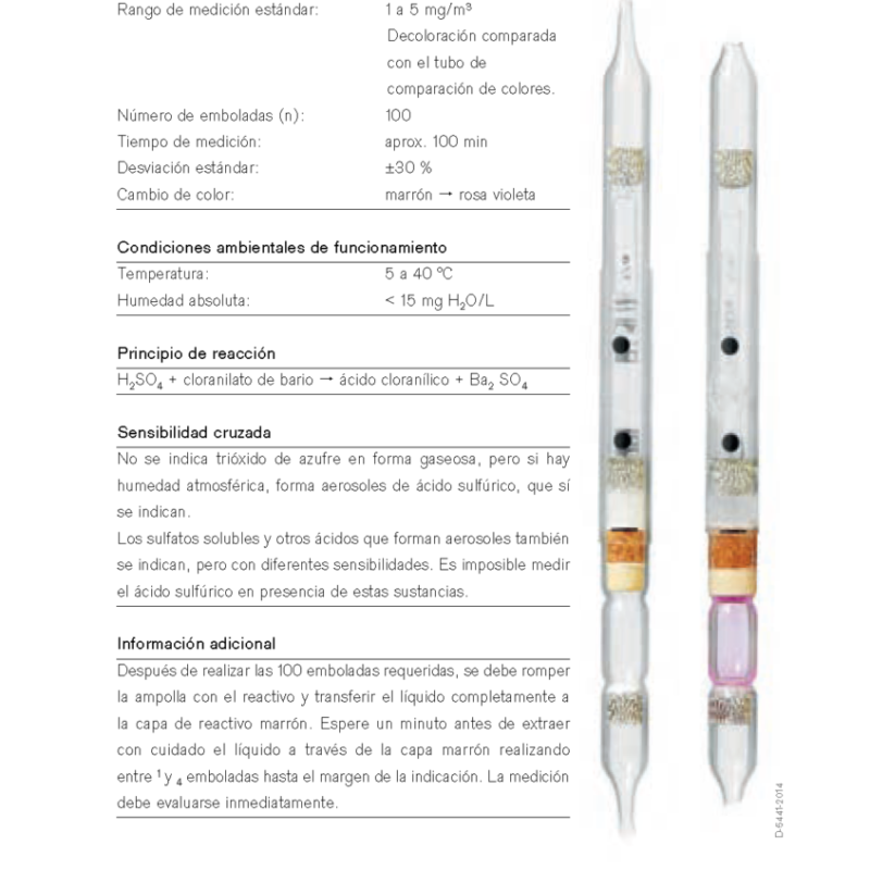 Tubo Dräger Ácido Sulfúrico 1/a 6728781