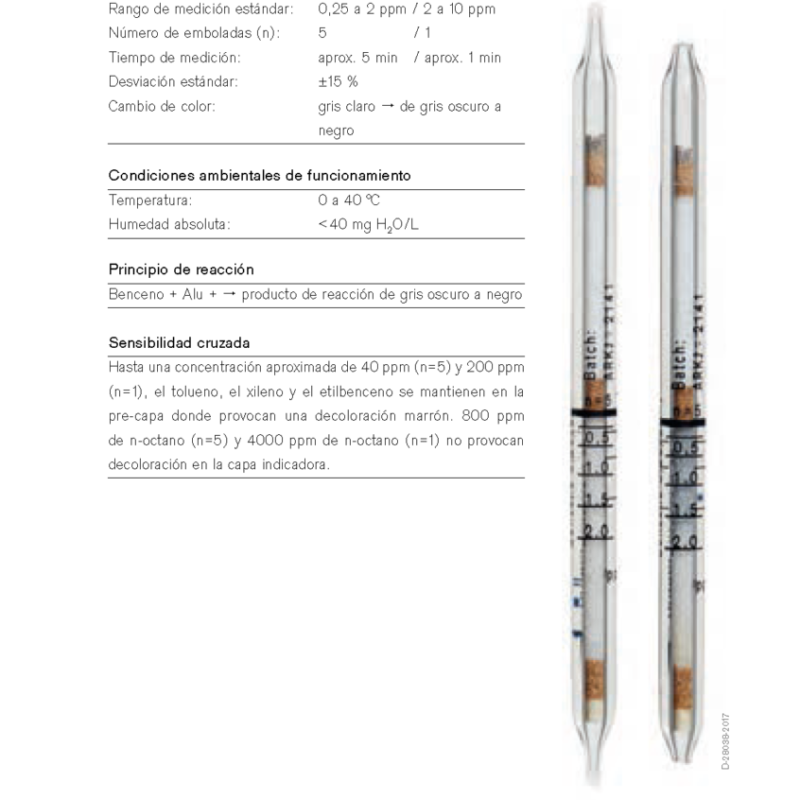 Tubo Dräger Benceno 0,25/a 81 03 691