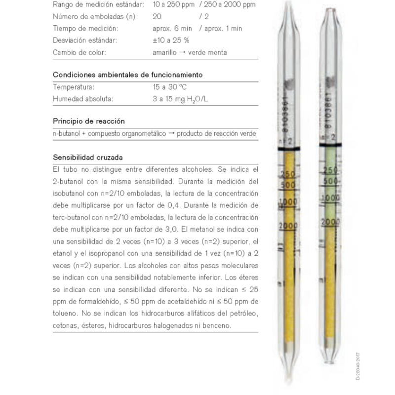 Tubo Dräger n-Butanol 10/a 81 03 861