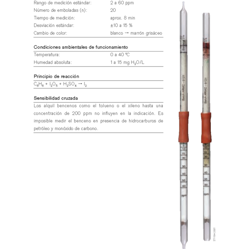 Tubo Dräger Benceno 2/a 81 01 231