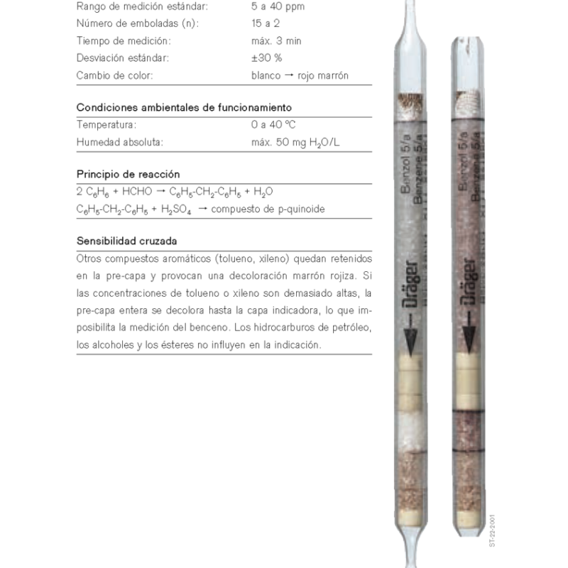 Tubo Dräger Benceno 5/a 67 18 801