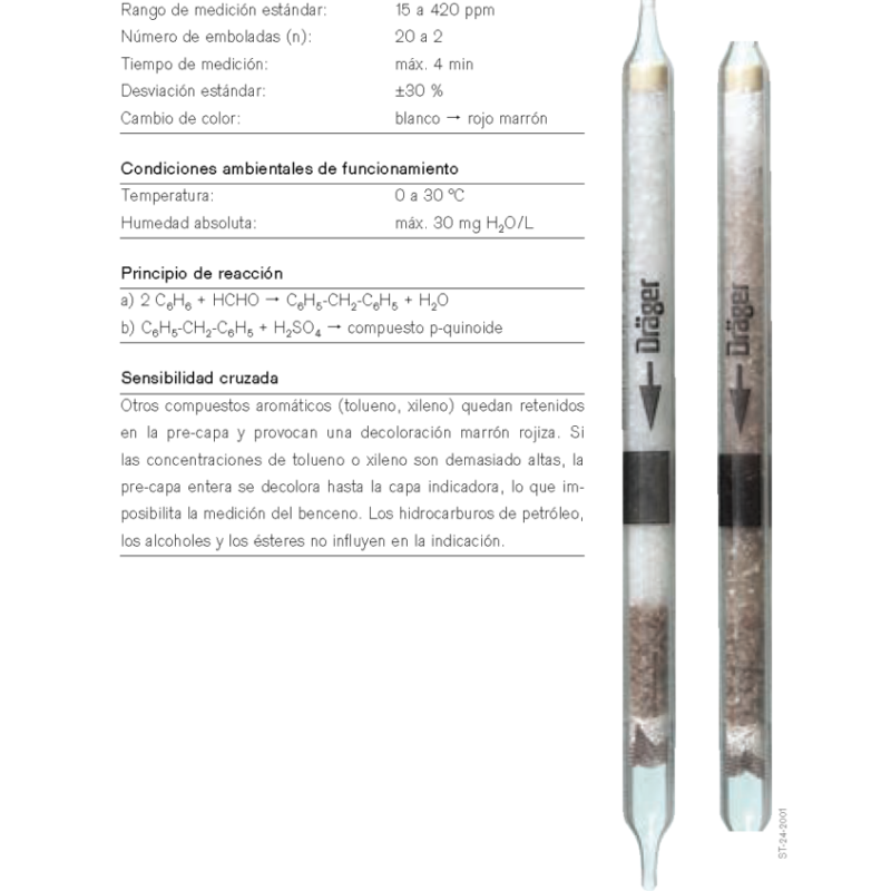 Tubo Dräger Benceno 15/a 81 01 741
