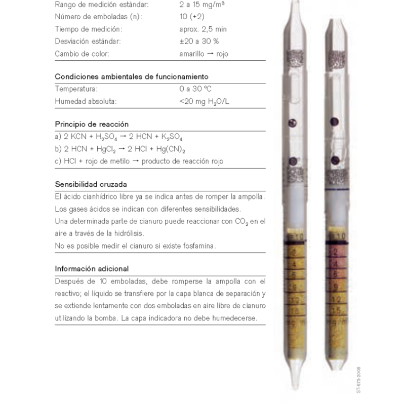 Tubo Dräger Cianuro 2/a 67 28 791