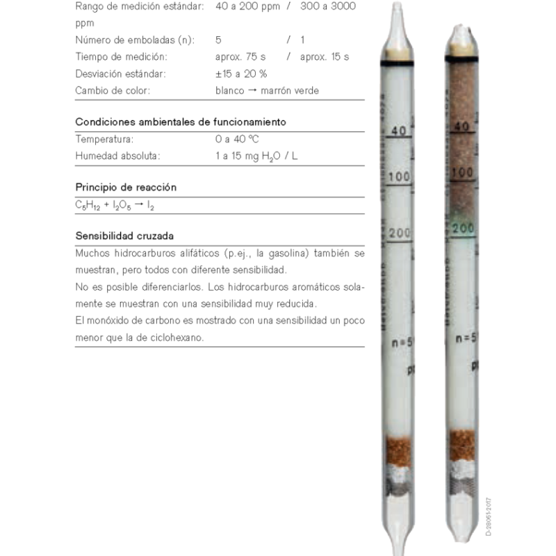 Tubo Dräger Ciclohexano 40/a 81 03 671