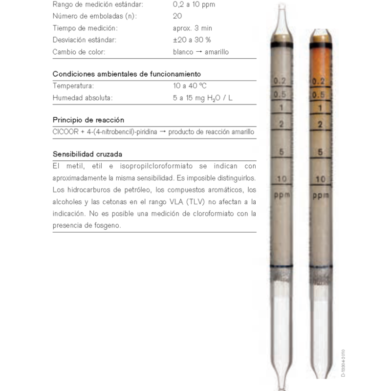 Tubo Dräger Cloroformiato 0,2/b 67 18 601