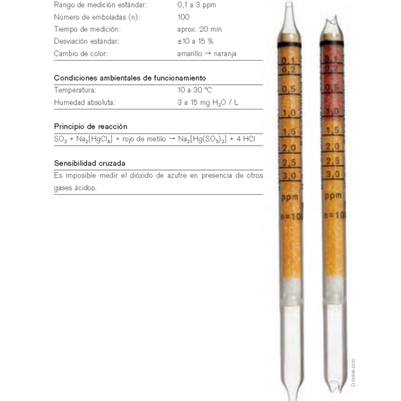 Tubo Dräger Dióxido de Azufre 0,1/a 67 27 101