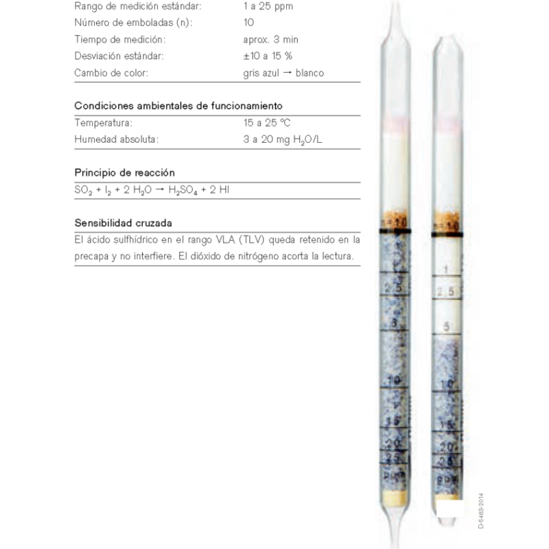 Tubo Dräger Dióxido de Azufre 1/a CH 31 701