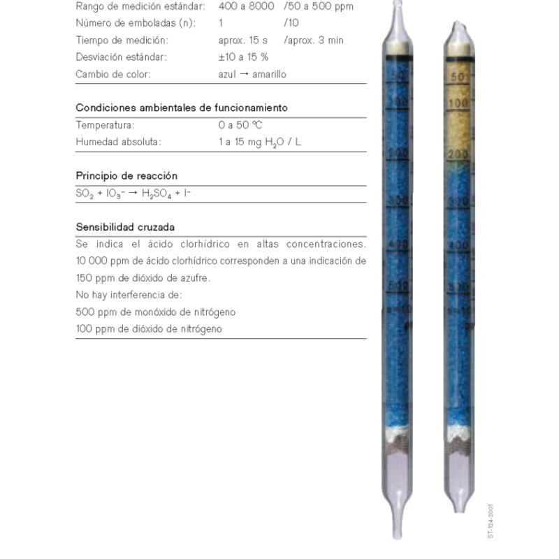 Tubo Dräger Dióxido de Azufre 50/b 81 01 531
