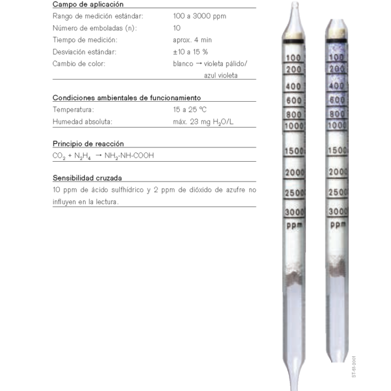 Tubo Dräger Dióxido de Carbono 100/a 81 01 811
