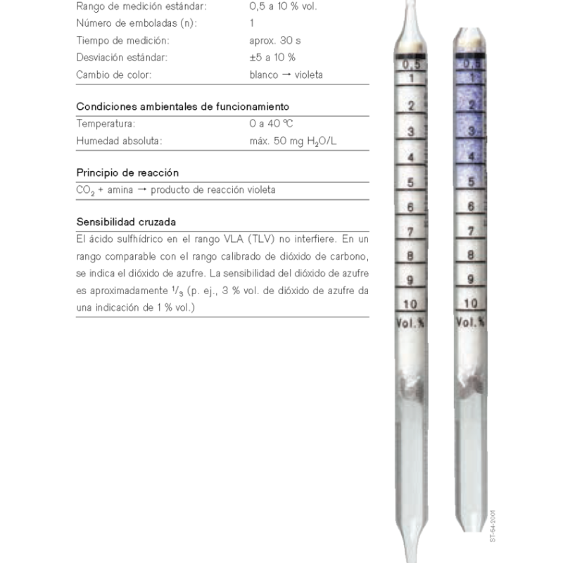 Tubo Dräger Dióxido de Carbono 0,5%/a CH 31 401
