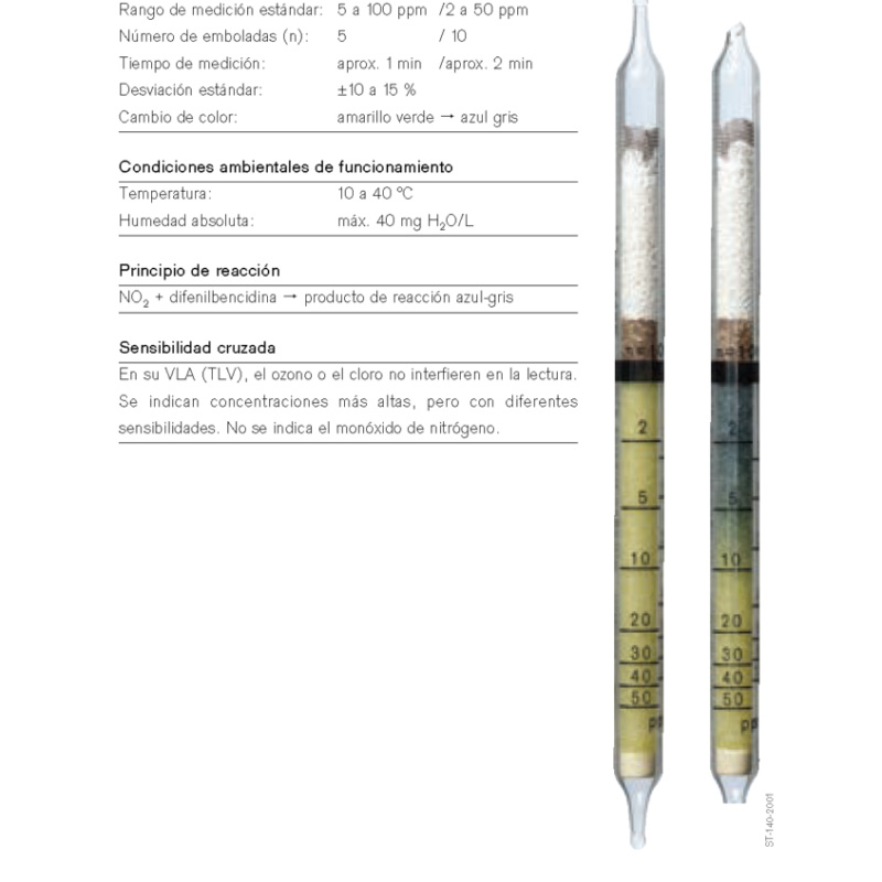 Tubo Dräger Dióxido de Nitrógeno 2/c 67 19 101