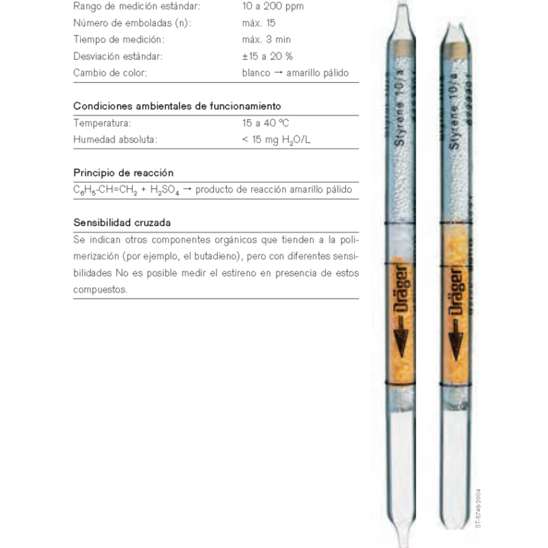 Tubo Dräger Estireno 10/a 67 23 301