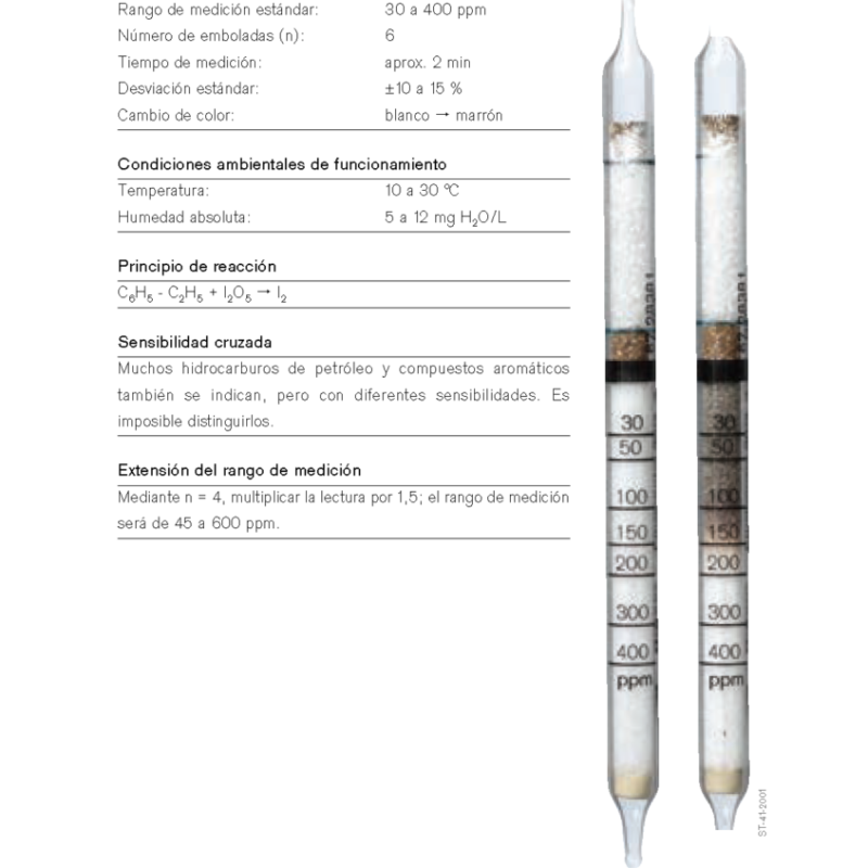 Tubo Dräger Etilbenceno 30/a 67 28 381