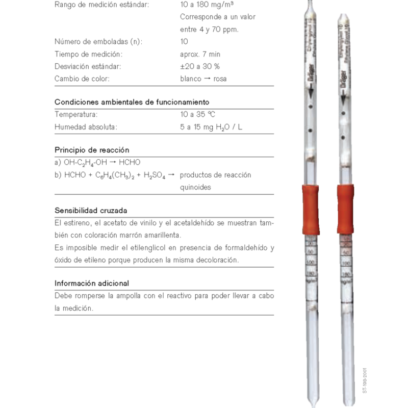 Tubo Dräger Etilenglicol 10 81 01 351