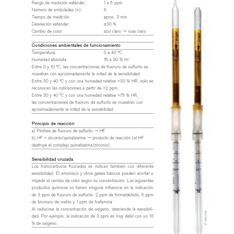 Tubo Dräger Fluoruro de Sulfurilo 1/a 81 03 471
