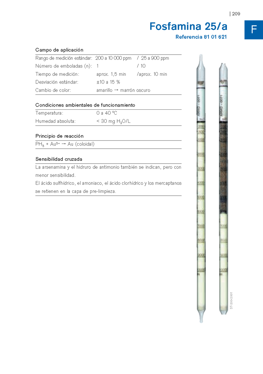 Tubo Dräger Fosfamina 25/a 81 01 621 1 Tubo Dräger Fosfamina 25/a 81 01 621