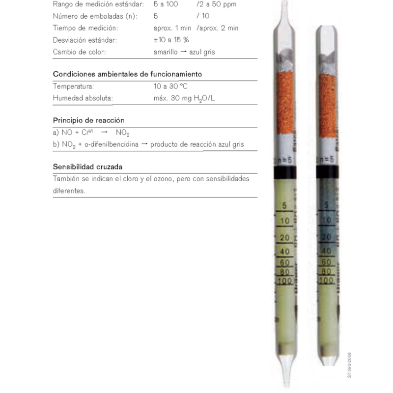 Tubo Dräger Gases Nitrosos 2/a CH 31 001