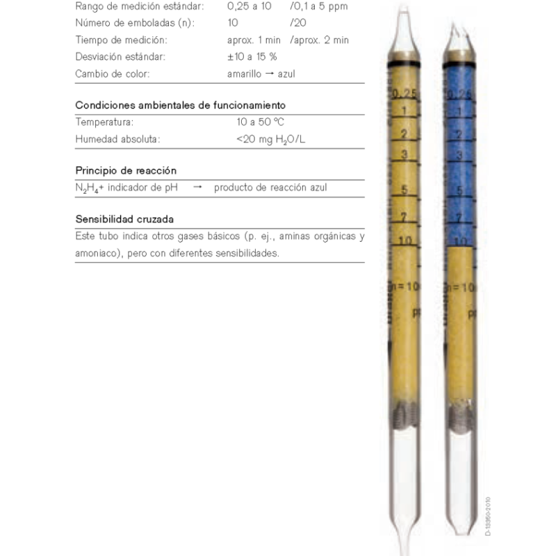 Tubo Dräger Hidracina 0,25/a CH 31 801