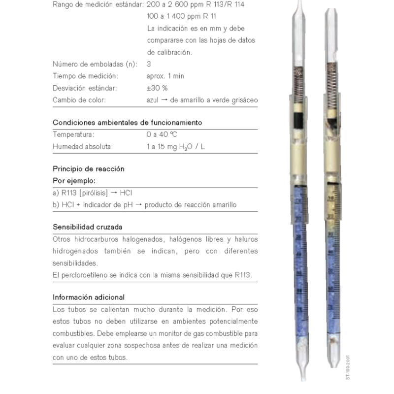 Tubo Dräger Hidrocarburos Halogenados 100/a 81 01 601