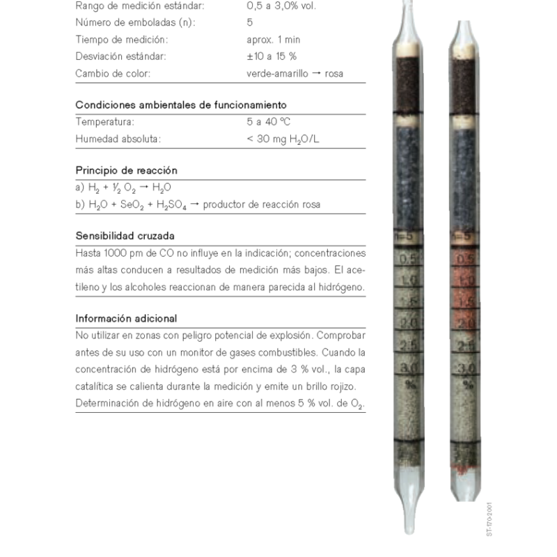 Tubo Dräger Hidrógeno 0,5%/a CH 30 901