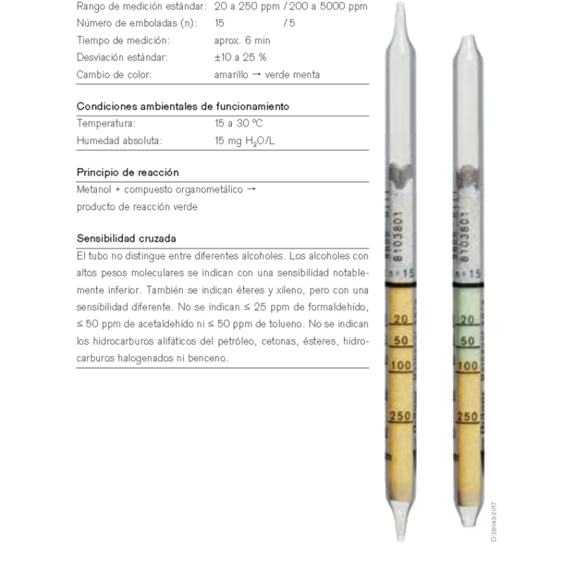 Tubo Dräger Metanol 20/a 81 03 801