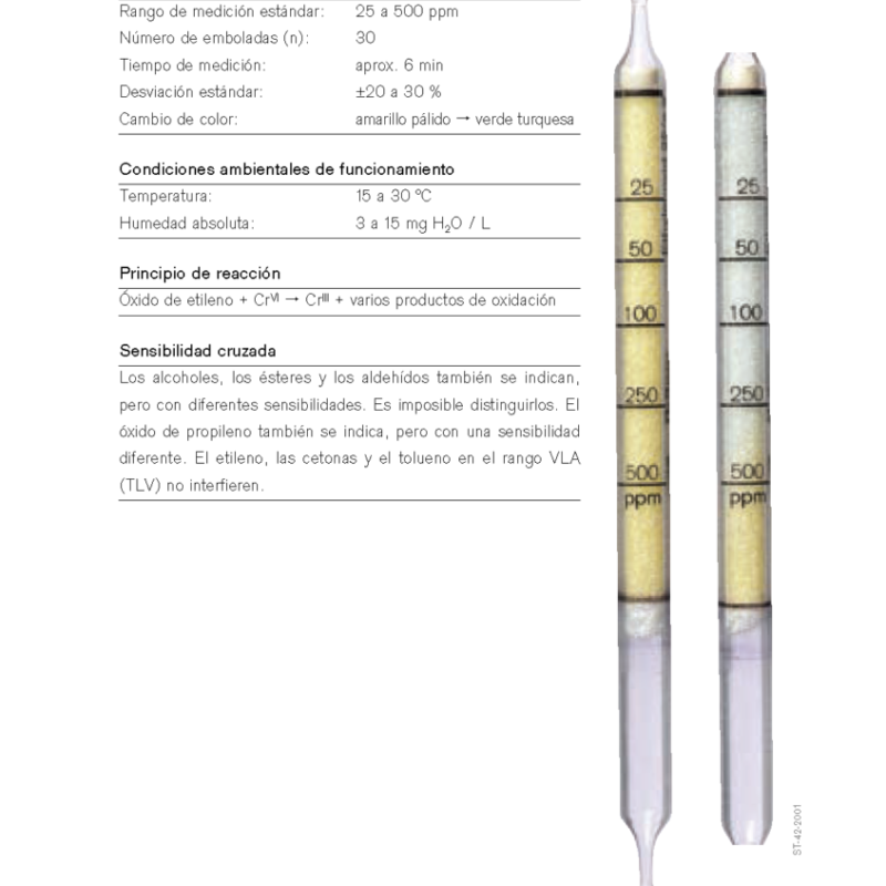 Tubo Dräger Óxido de Etileno 25/a 67 28 241
