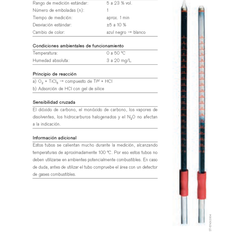 Tubo Dräger Oxígeno 5%/B 67 28 081