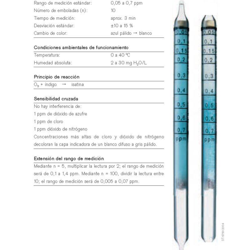 Tubo Dräger Ozono 0,05/b 67 33 181