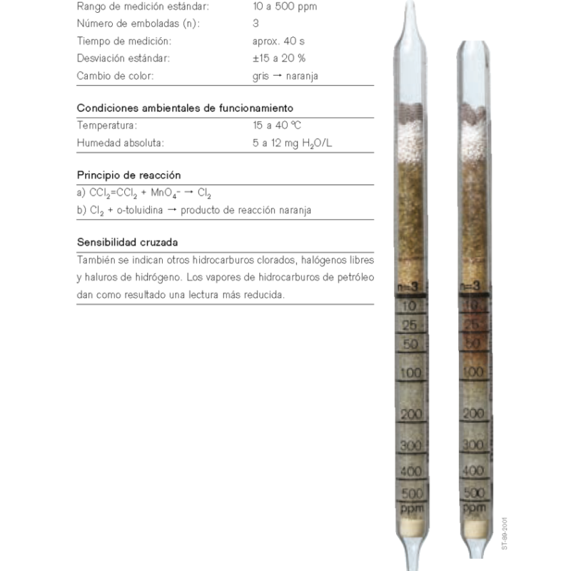 Tubo Dräger Percloroetileno 10/b CH 30 701