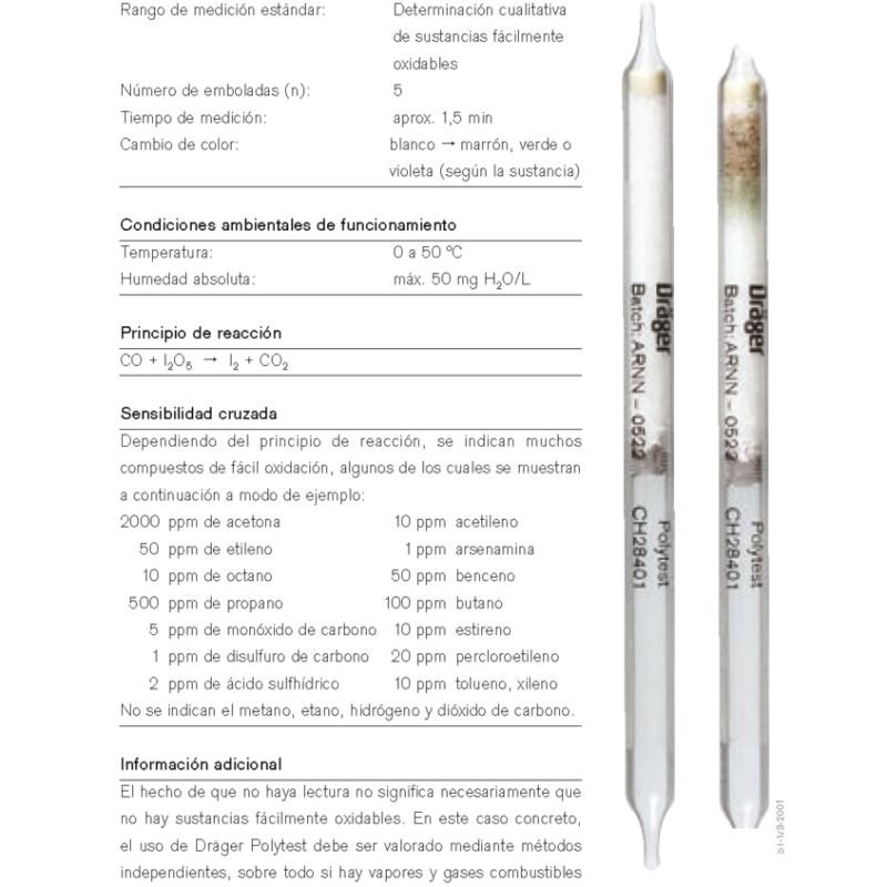 Tubo Dräger Polytest CH 28 401