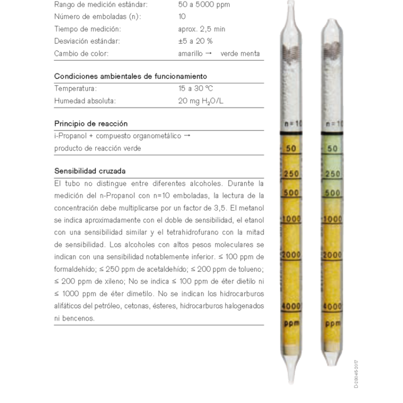 Tubo Dräger i-Propanol 50/a 81 03 741