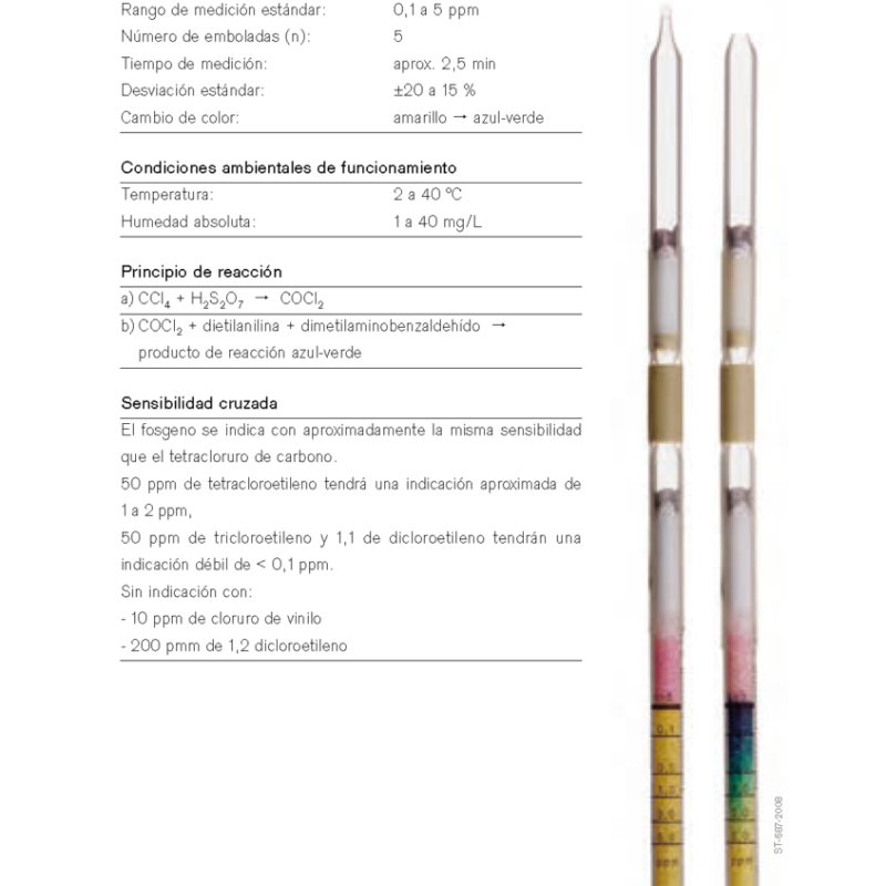 Tubo Dräger Tetracloruro de Carbono 0,1/a 81 03 501