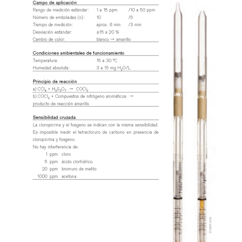 Tubo Dräger Tetracloruro de Carbono 1/a 81 01 021