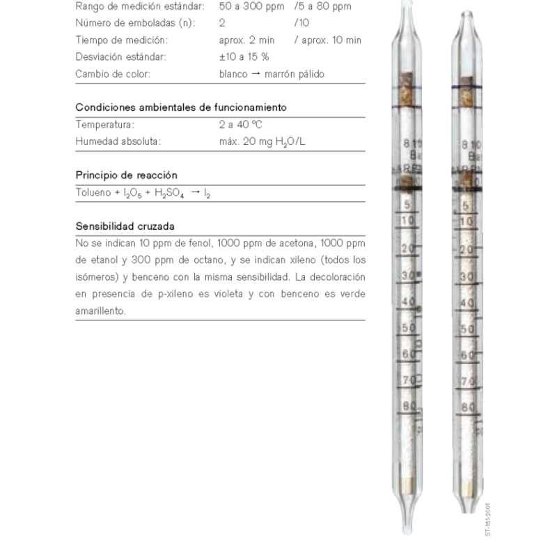 Tubo Dräger Tolueno 5/b 81 01 661