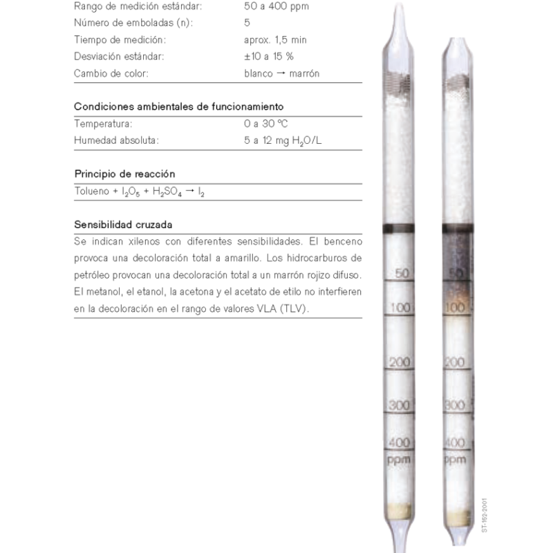 Tubo Dräger Tolueno 50/a 81 01 701