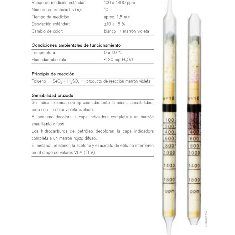 Tubo Dräger Tolueno 100/a 81 01 731