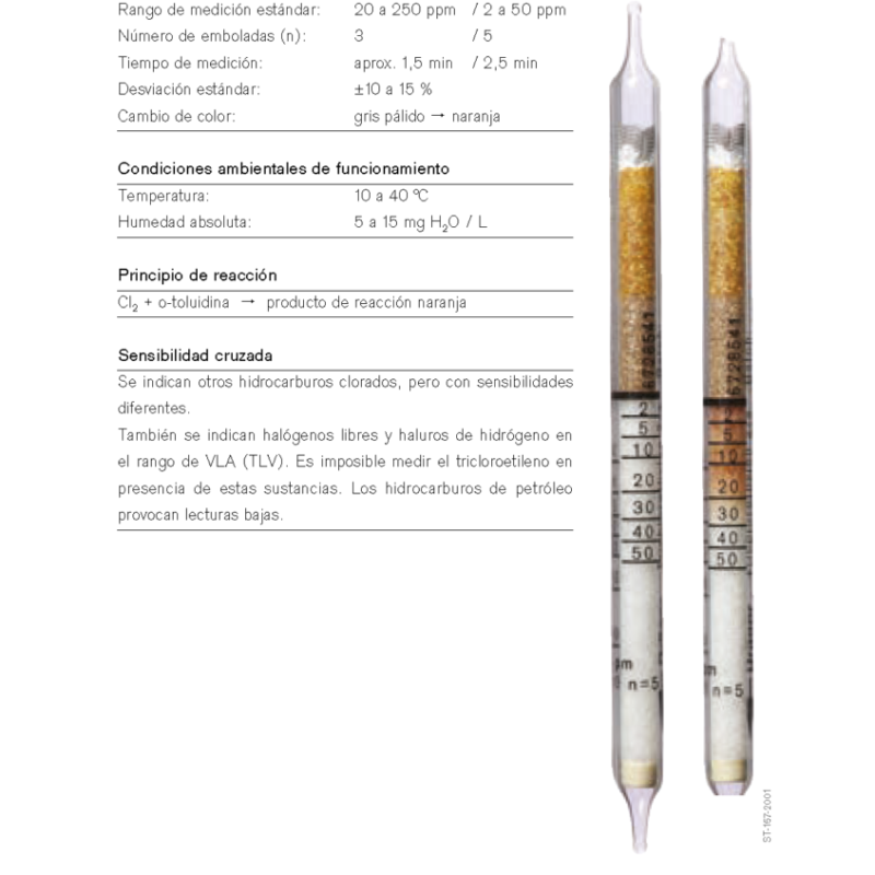 Tubo Dräger Tricloroetileno 2/a 67 28 541