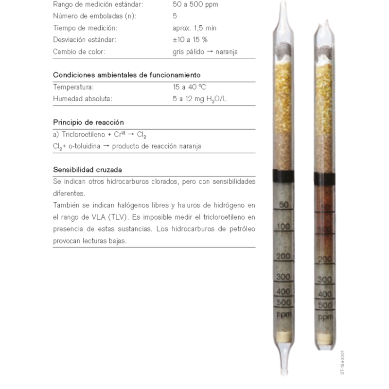Tubo Dräger Tricloroetileno 50/a 81 01 881
