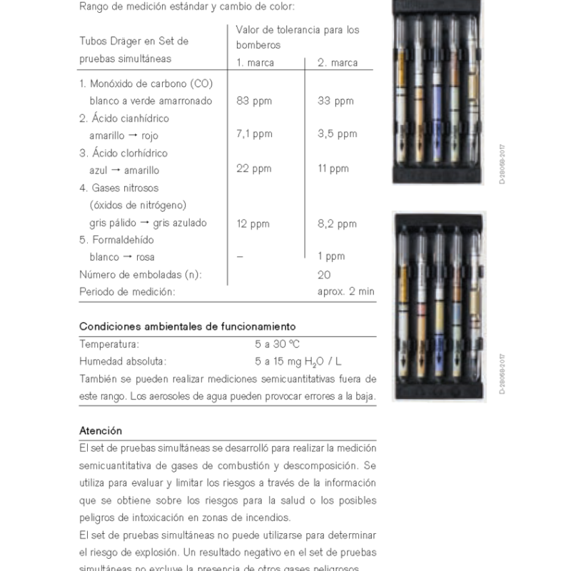 Set de Pruebas Simultáneas Dräger Compuestos Conductores 10/01 81 03 170